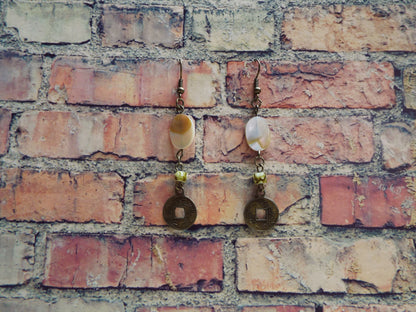 Handmade Mother of Pearl Beaded Earrings